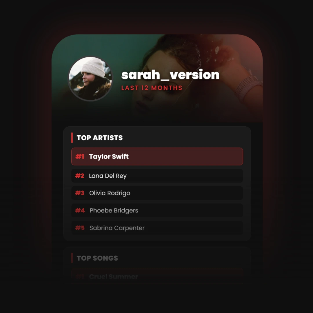A mockup of the AuvlyFM results page on a mobile phone